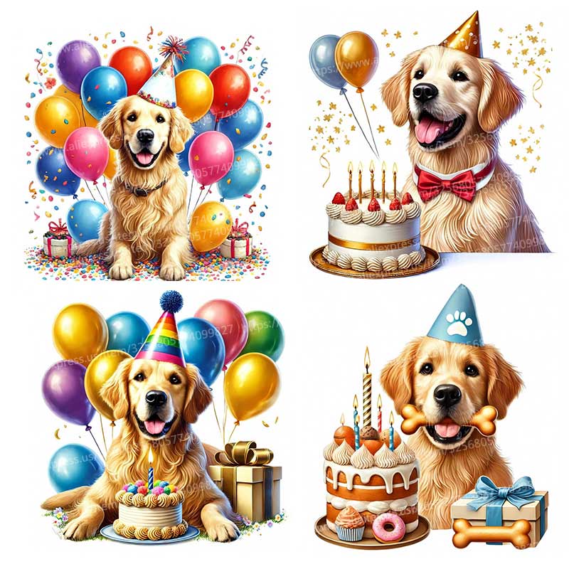 Pvc Panel Background - Feliz aniversário golden retriever cão de
